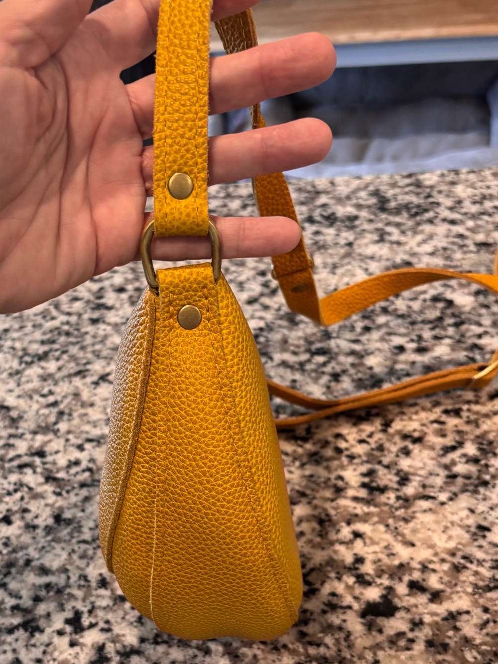 Portland leather sm Koala Crossbody Bag in Sunshine - Picture 5 of 15